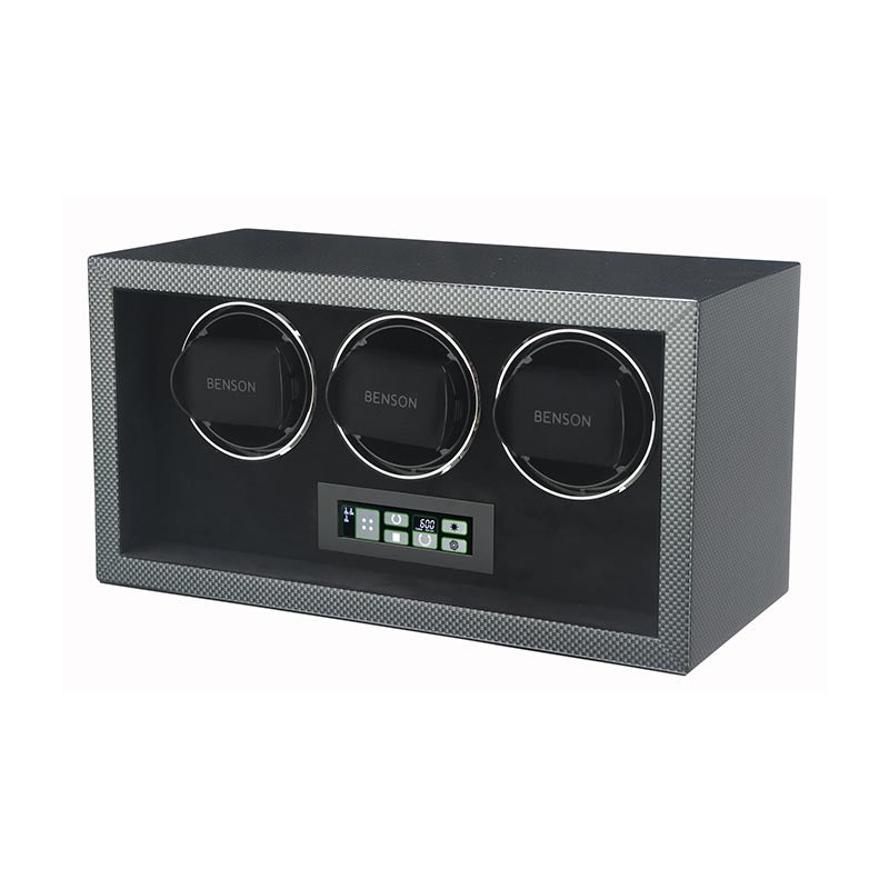 Benson Compact Series Triple Watch Winder - Carbon Finish