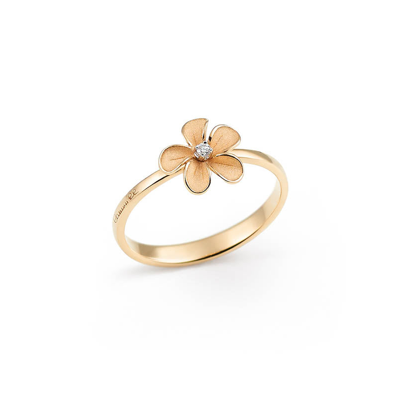 Cammilli Firenze Orange Apricot Cherry Bloom Diamond Ring