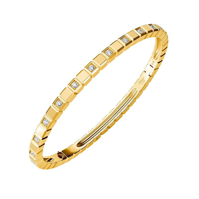 Chopard Yellow Gold Ice Cube Diamond Bangle