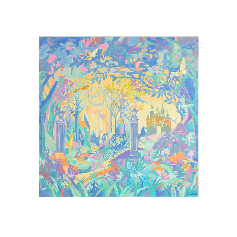 Chopard Contes de Fées Light Blue Organic Silk Twill Scarf