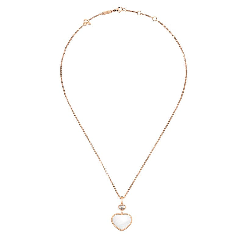 Chopard Rose Gold Happy Heart Mother of Pearl & Diamond Pendant