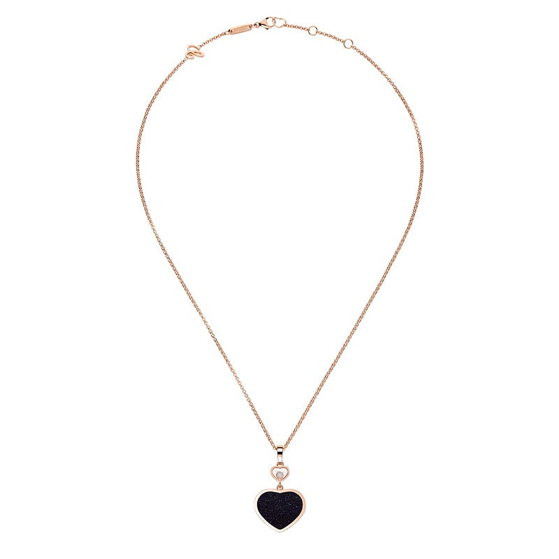 Chopard Rose Gold Happy Heart Aventurine & Diamond Pendant