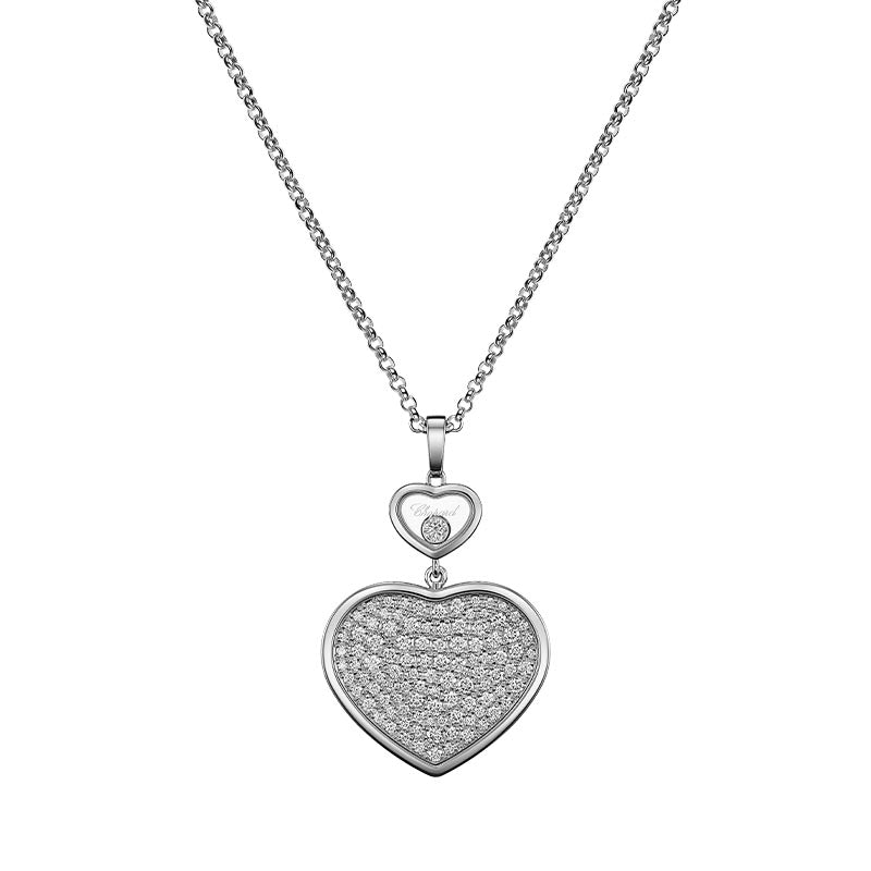Chopard White Gold Happy Hearts Diamond Pendant