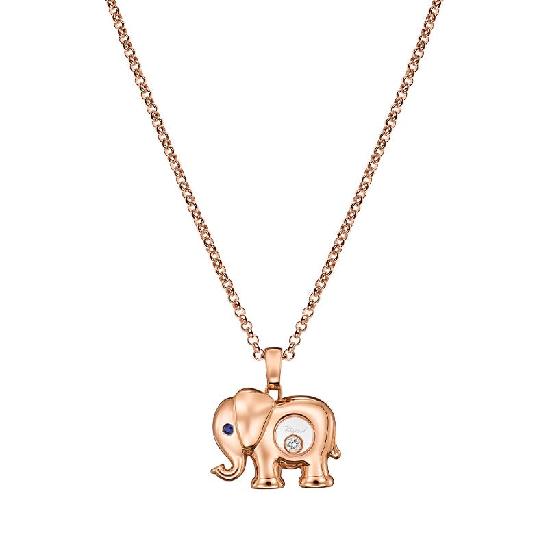Chopard Rose Gold Happy Diamonds Elephant Diamond Pendant