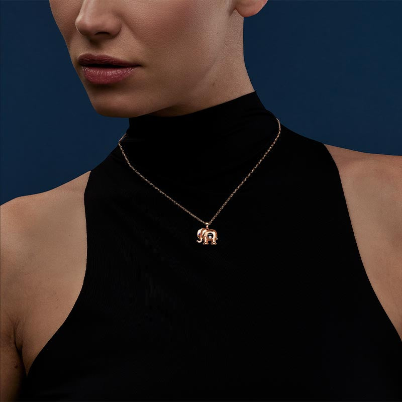 Chopard Rose Gold Happy Diamonds Elephant Diamond Pendant