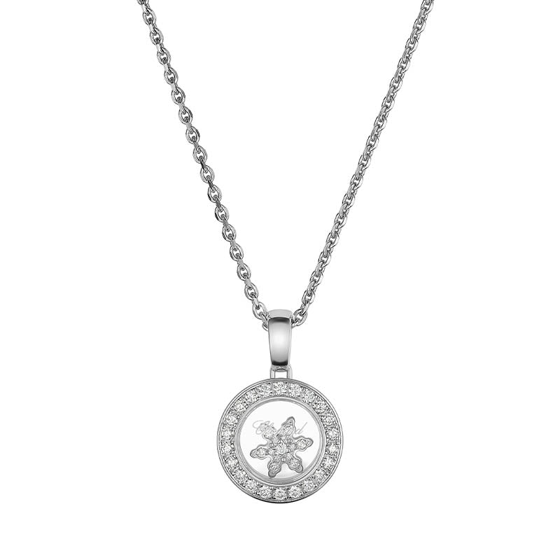 Chopard White Gold Happy Diamonds Snowflake Pendant