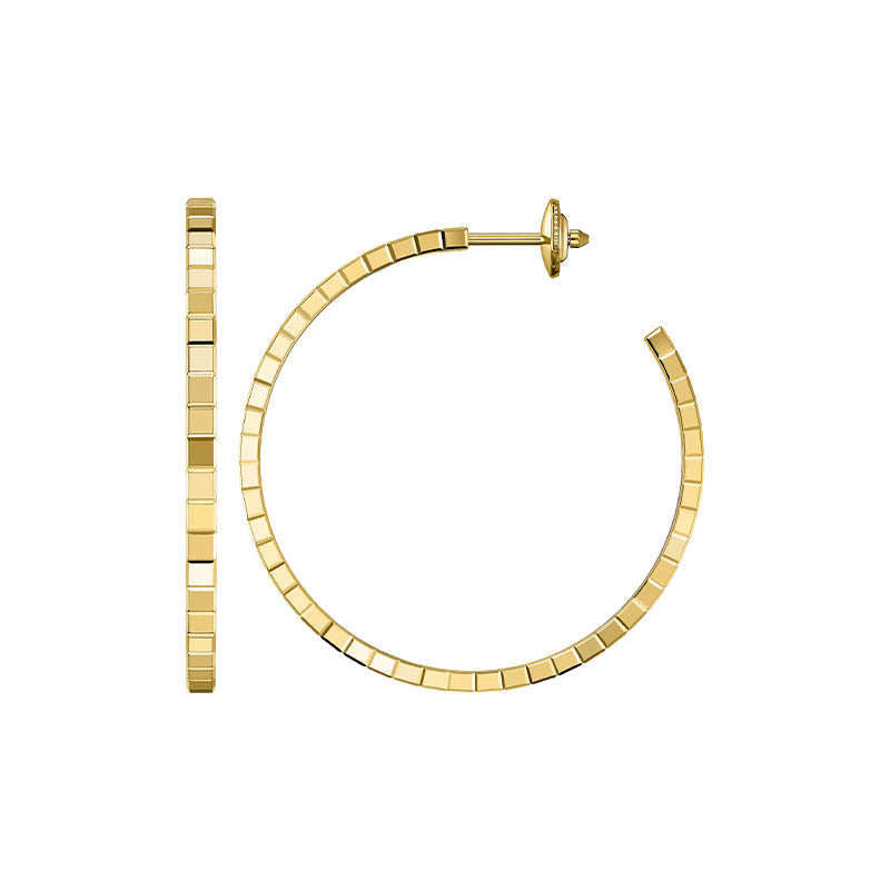 Chopard Yellow Gold Ice Cube Hoop Earrings