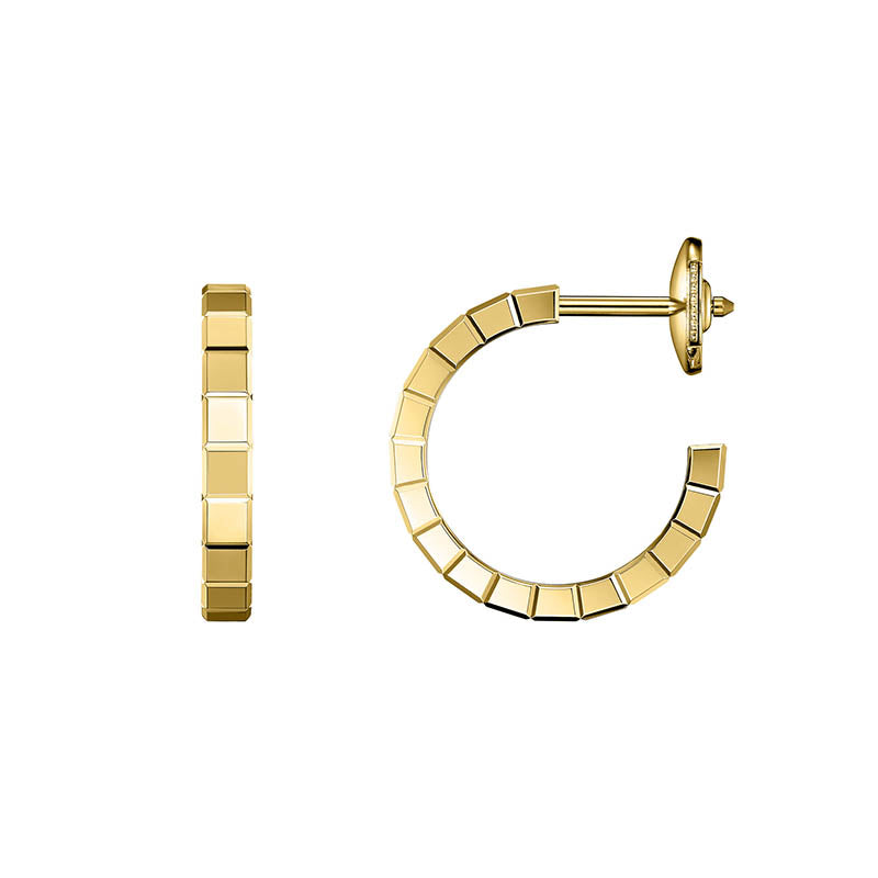 Chopard Yellow Gold Ice Cube Mini Hoop Earrings
