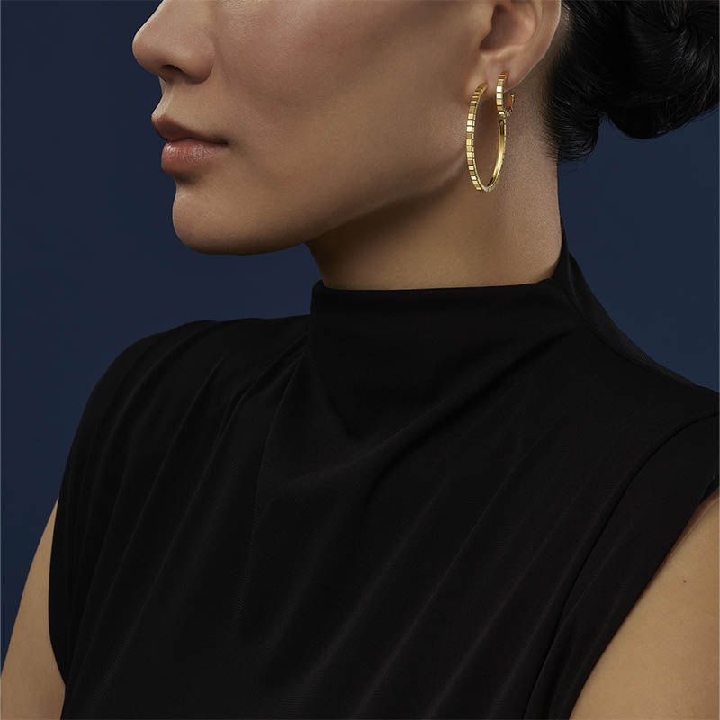 Chopard Yellow Gold Ice Cube Mini Hoop Earrings