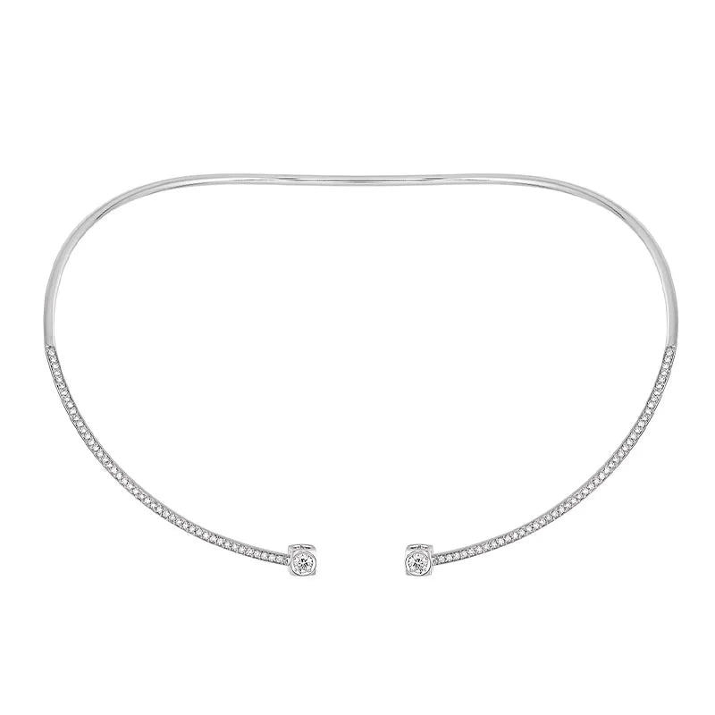 dinh van Le Cube White Gold Diamant Pavé Necklace