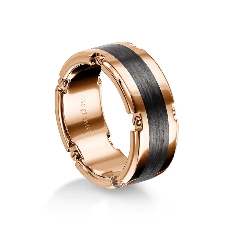 Furrer Jacot Carbon Fibre and Notched Gold Band