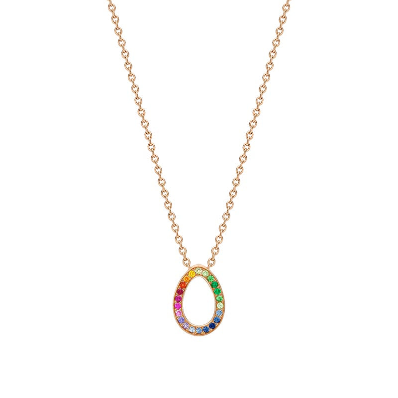 Fabergé Colours of Love - Rose Gold Sasha Multicoloured Gemstone Egg Pendant
