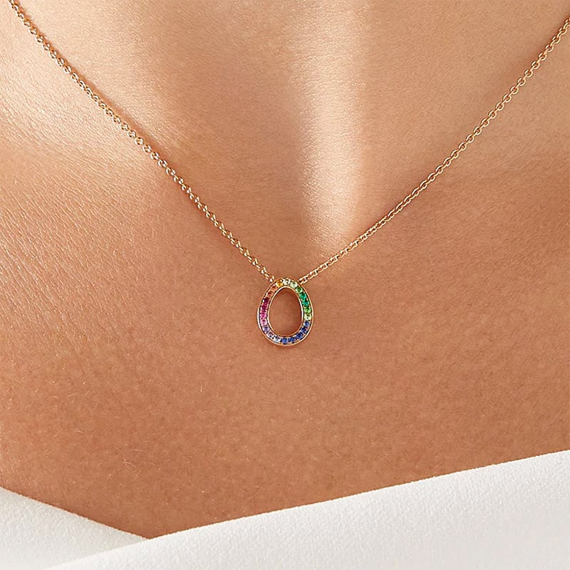 Fabergé Colours of Love - Rose Gold Sasha Multicoloured Gemstone Egg Pendant