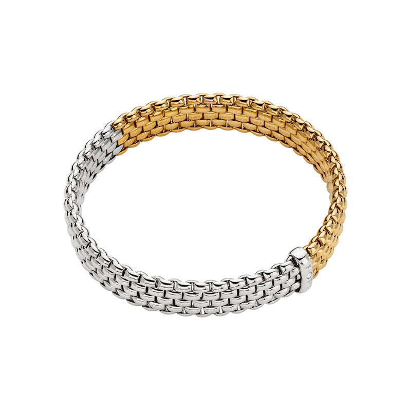 Fope Panorama White & Yellow Gold 10mm Bracelet
