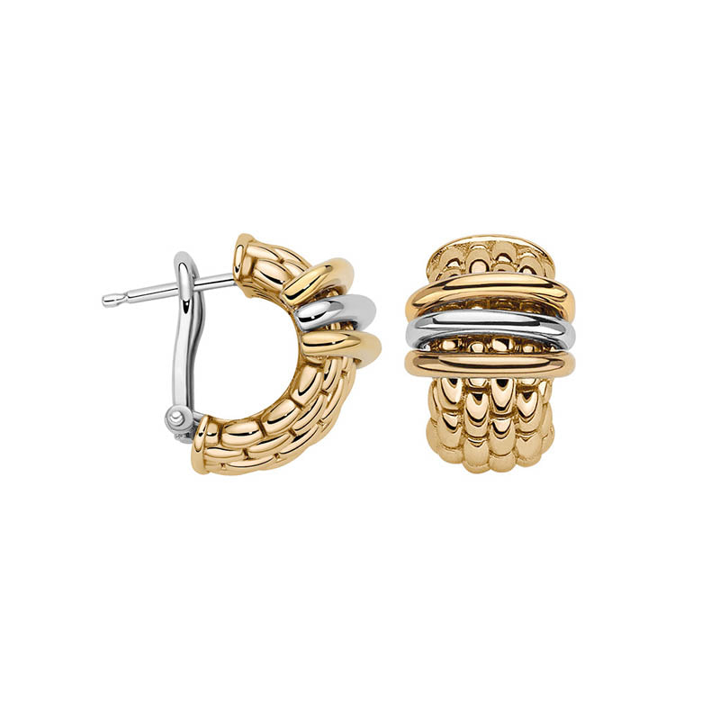 Fope Panorama Yellow Gold & White Gold Hoop Earrings
