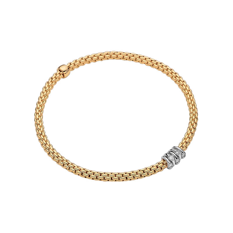 Fope Prima Yellow Gold & Diamond Bracelet