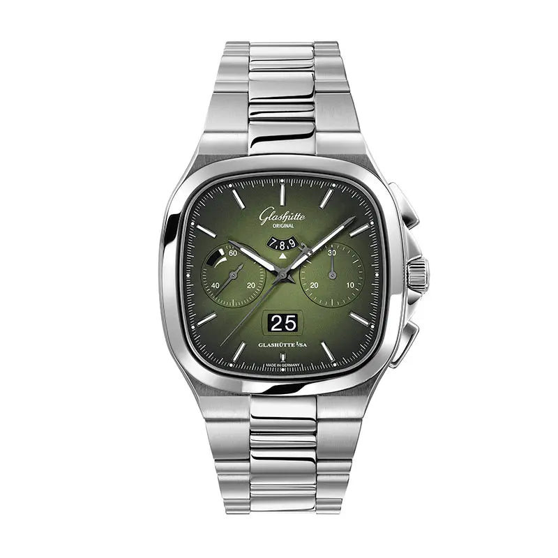 Glashutte Original 1 37 02 09 02 70 Seventies Chronograph Panorama Date Front RGB