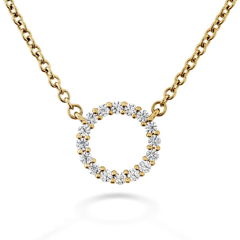 Hearts on Fire Signature Yellow Gold Small Circle Pendant