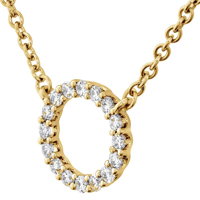 Hearts on Fire Signature Yellow Gold Small Circle Pendant