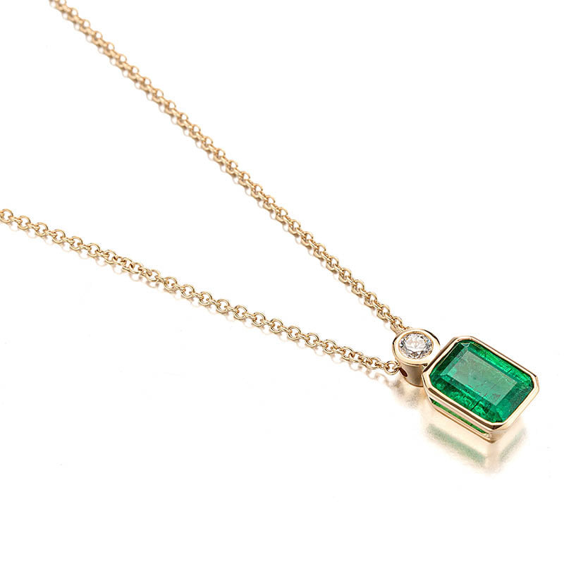 Hans D. Krieger Rose Gold 0.55ct Emerald & Diamond Pendant