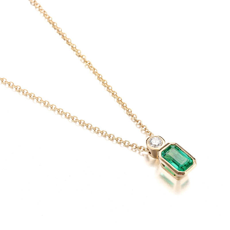 Hans D. Krieger Rose Gold 1.25ct Emerald & Diamond Pendant