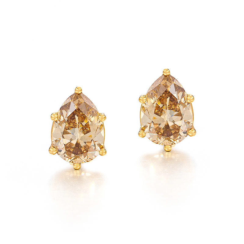 Hans D. Krieger Rose Gold Champagne Diamond Earrings