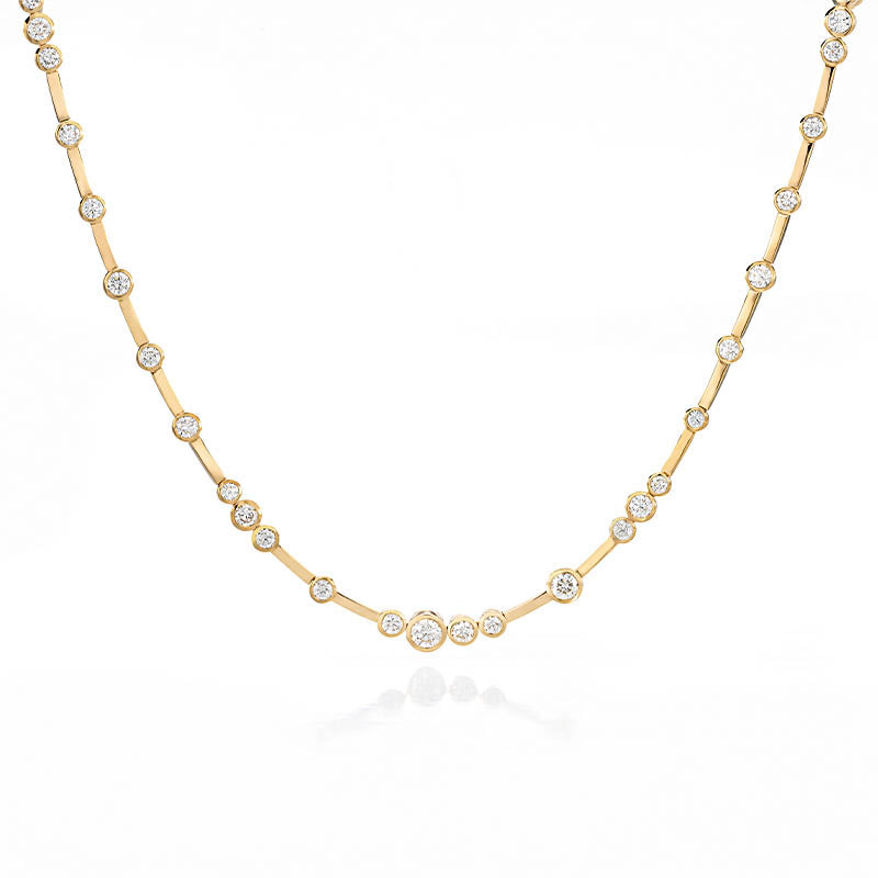 Hans D. Krieger Rose Gold Diamond Line Necklace