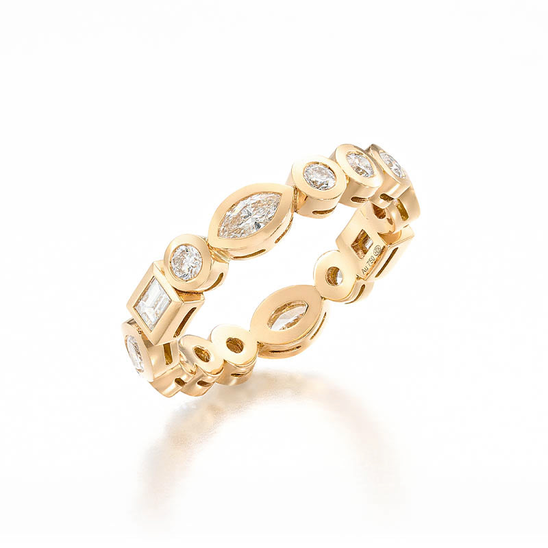 Hans D. Krieger Rose Gold Multi-Shaped Diamond Ring
