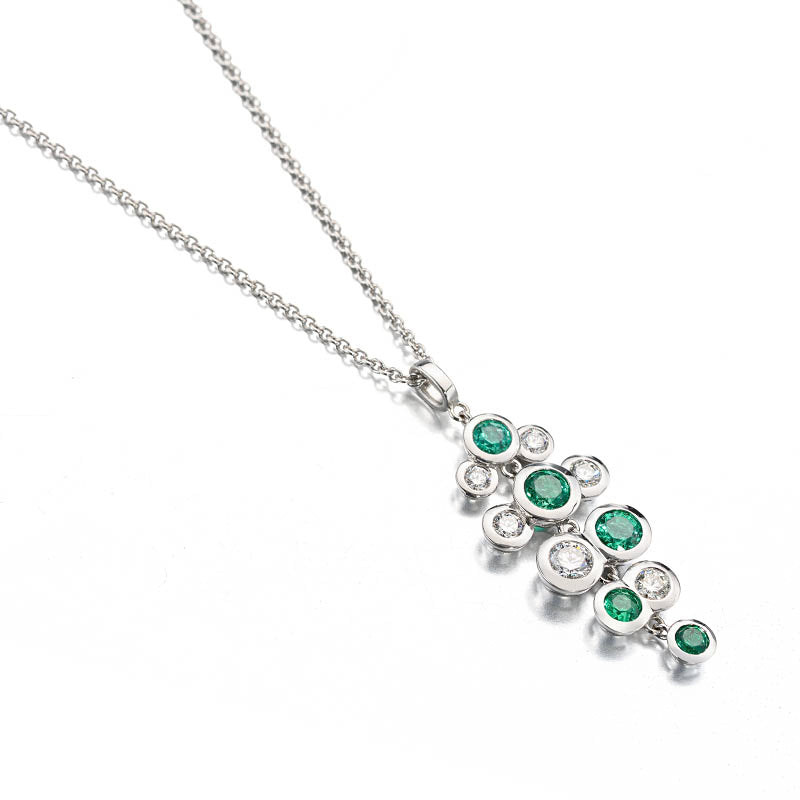 Hans D. Krieger White Gold Emerald & Diamond Pendant