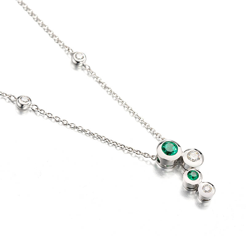 Hans D. Krieger White Gold Emerald & Diamond Pendant