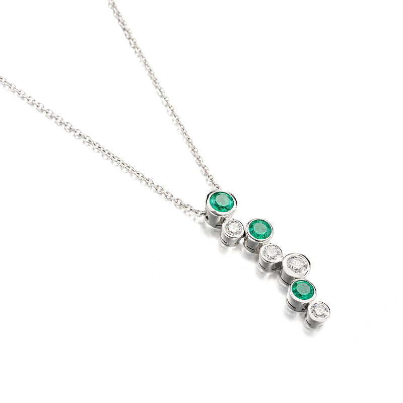 Hans D. Krieger White Gold Emerald & Diamond Pendant