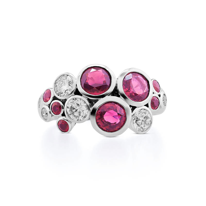 Hans D Krieger White Gold Ruby Diamond Ring 322.2524.50.1 FRONT