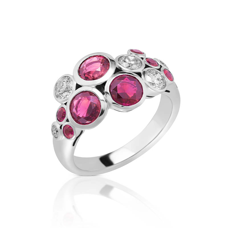 Hans D Krieger White Gold Ruby Diamond Ring 322.2524.50.1 TOP