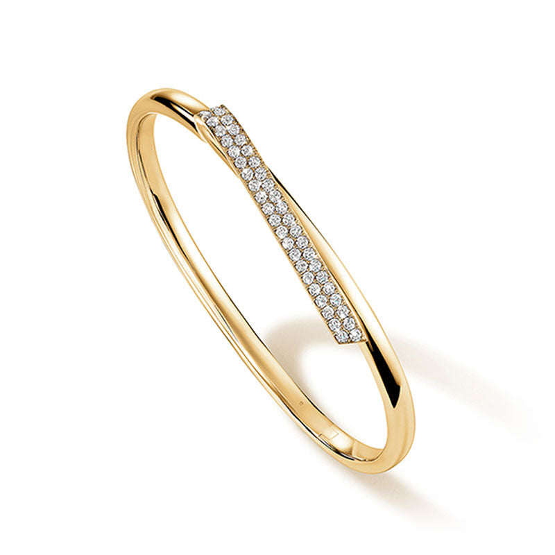 Hearts on Fire Inside/Out Yellow Gold Diamond Flip Bangle