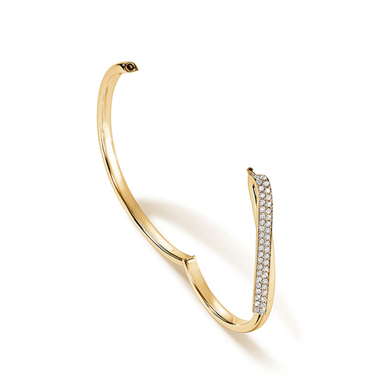 Hearts on Fire Inside/Out Yellow Gold Diamond Flip Bangle