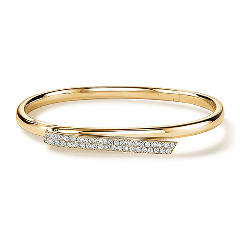 Hearts on Fire Inside/Out Yellow Gold Diamond Flip Bangle