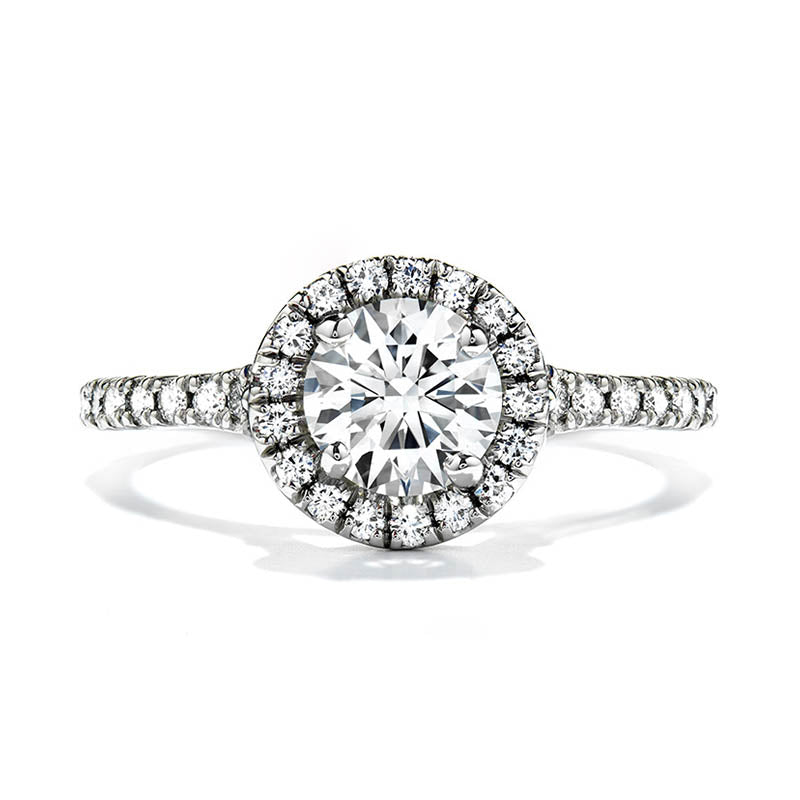 Hearts On Fire Platinum Transcend Single Halo Solitaire Engagement Ring