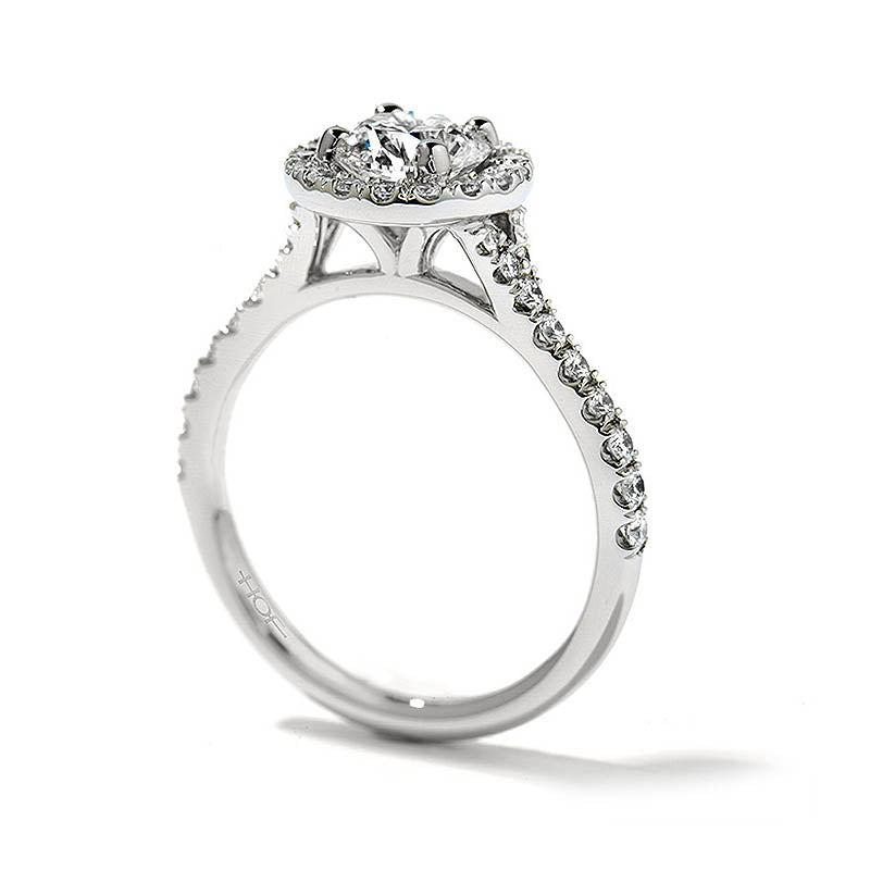 Hearts On Fire Platinum Transcend Single Halo Solitaire Engagement Ring