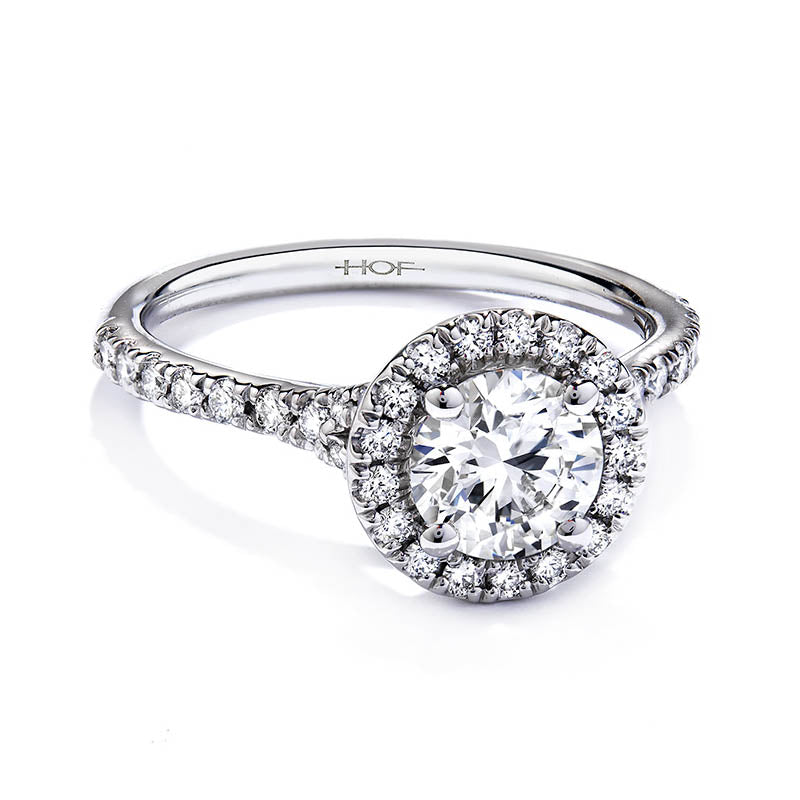 Hearts On Fire Platinum Transcend Single Halo Solitaire Engagement Ring