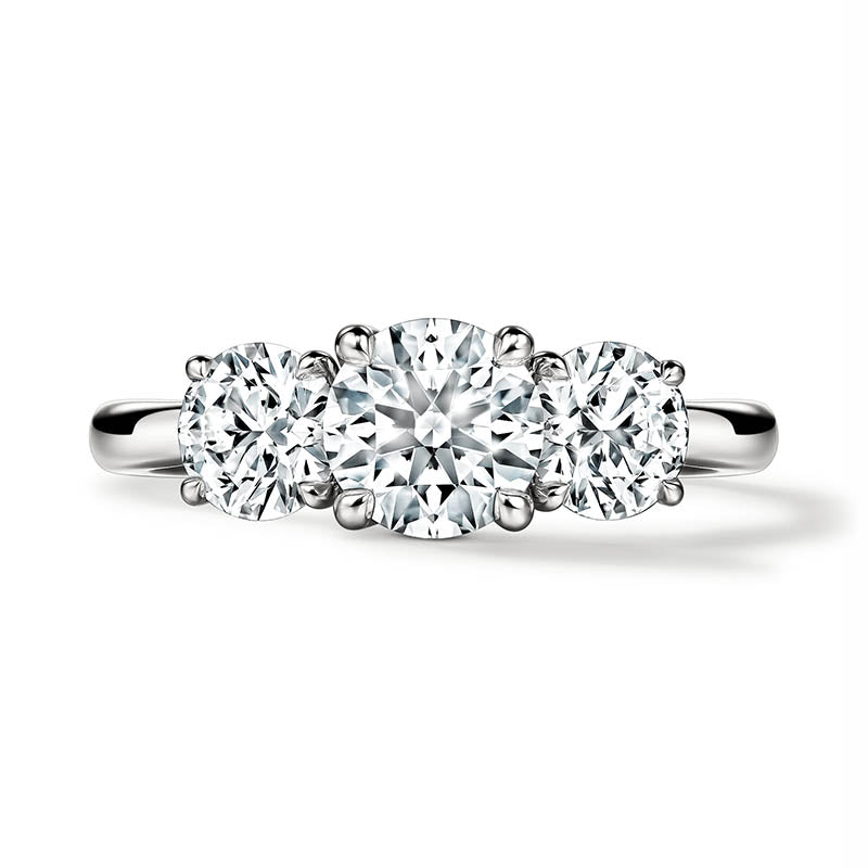 Hearts On Fire Vela Luxe White Gold Three Stone Engagement Ring