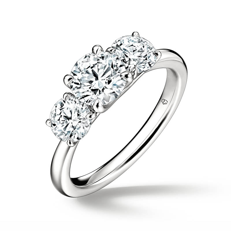 Hearts On Fire Vela Luxe White Gold Three Stone Engagement Ring