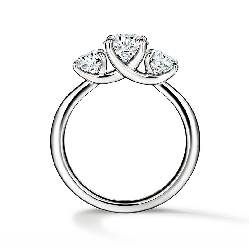 Hearts On Fire Vela Luxe White Gold Three Stone Engagement Ring