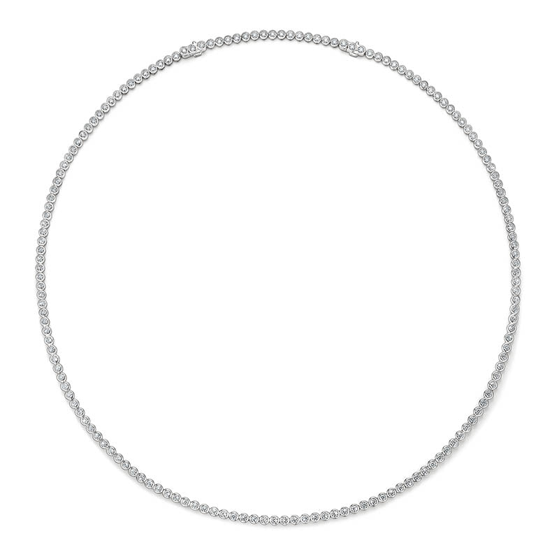 Hearts On Fire White Gold Classic Bezel-Set Line Necklace