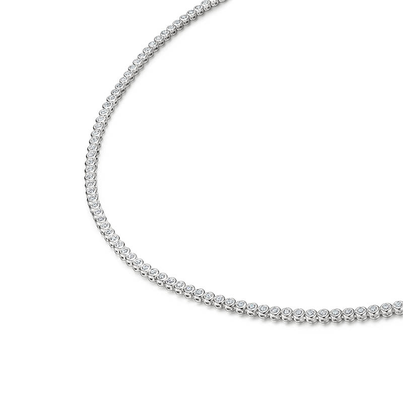 Hearts On Fire White Gold Classic Bezel-Set Line Necklace