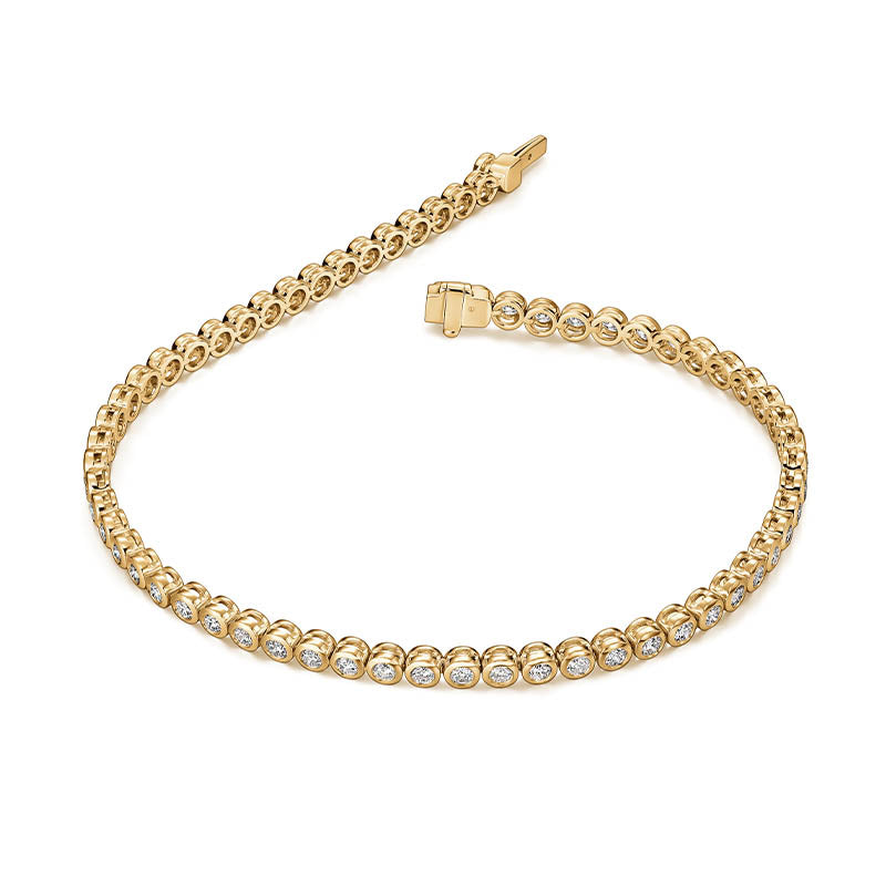 Hearts On Fire Yellow Gold Classic Bezel-Set Line Bracelet