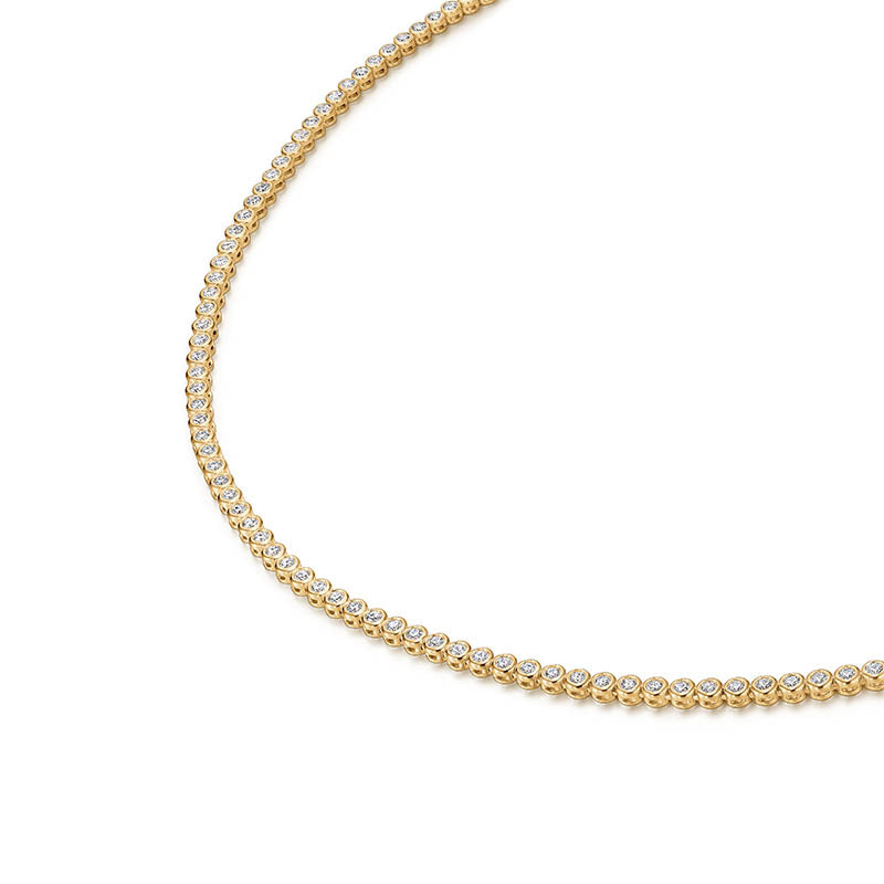 Hearts On Fire Yellow Gold Classic Bezel-Set Line Necklace