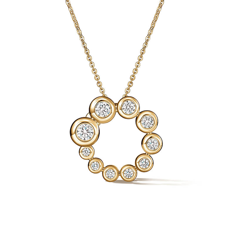 Hearts On Fire Yellow Gold Dream Circle Diamond Pendant