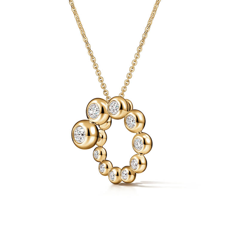 Hearts On Fire Yellow Gold Dream Circle Diamond Pendant