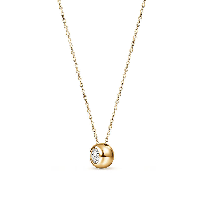 Hearts On Fire Yellow Gold Dream Solo Diamond Pendant