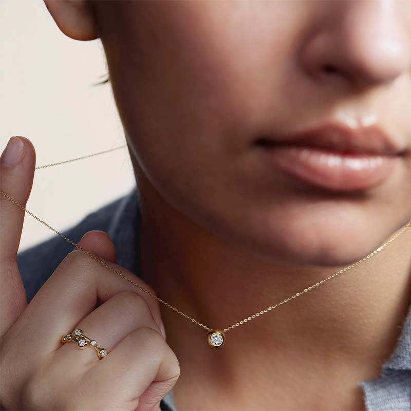 Hearts On Fire Yellow Gold Dream Solo Diamond Pendant